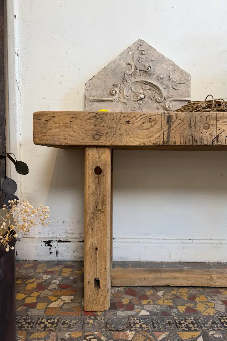 Établi console en frêne