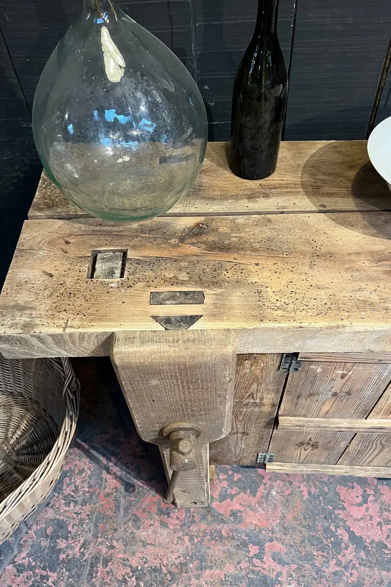 Établi d’atelier en bois brut Début XXème