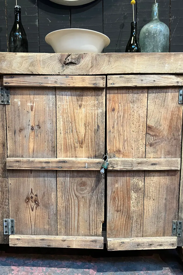 Établi d’atelier en bois brut Début XXème