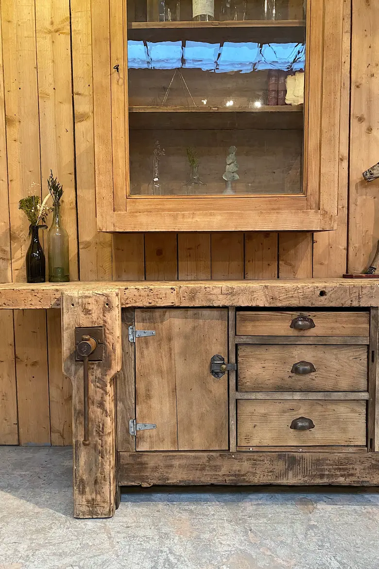 Établi d’atelier en bois Début XXème