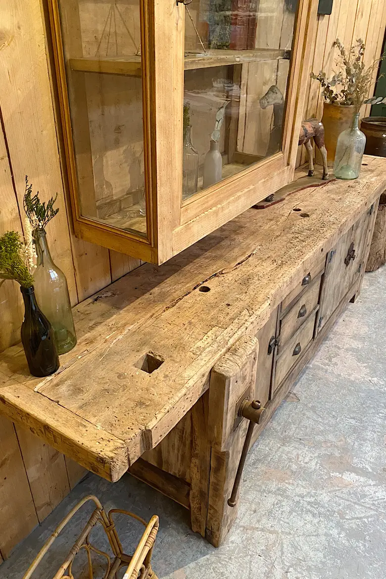 Établi d’atelier en bois Début XXème