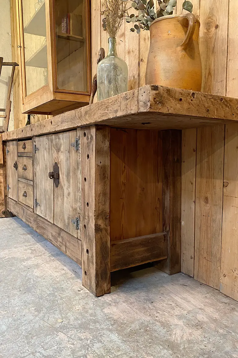 Établi d’atelier en bois Début XXème