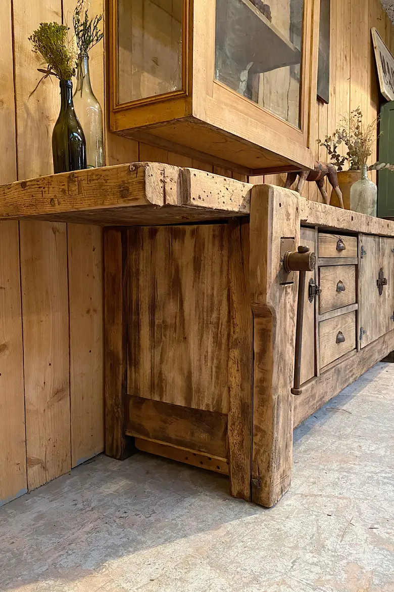 Établi d’atelier en bois Début XXème