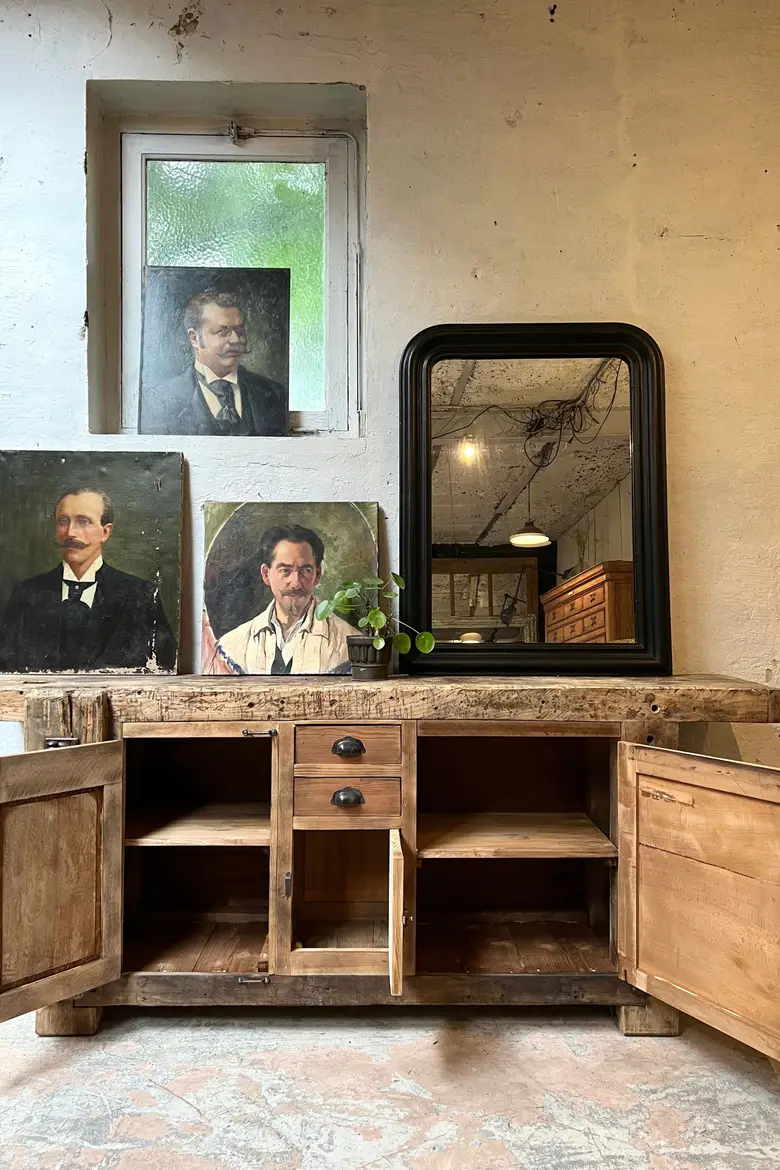 Établi d’atelier en chêne  Début XXème