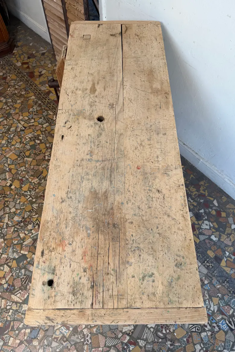 Établi d’atelier en hêtre
