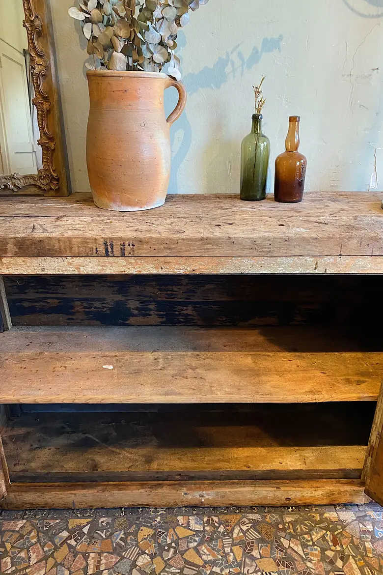 Établi d’atelier patiné Début XXème