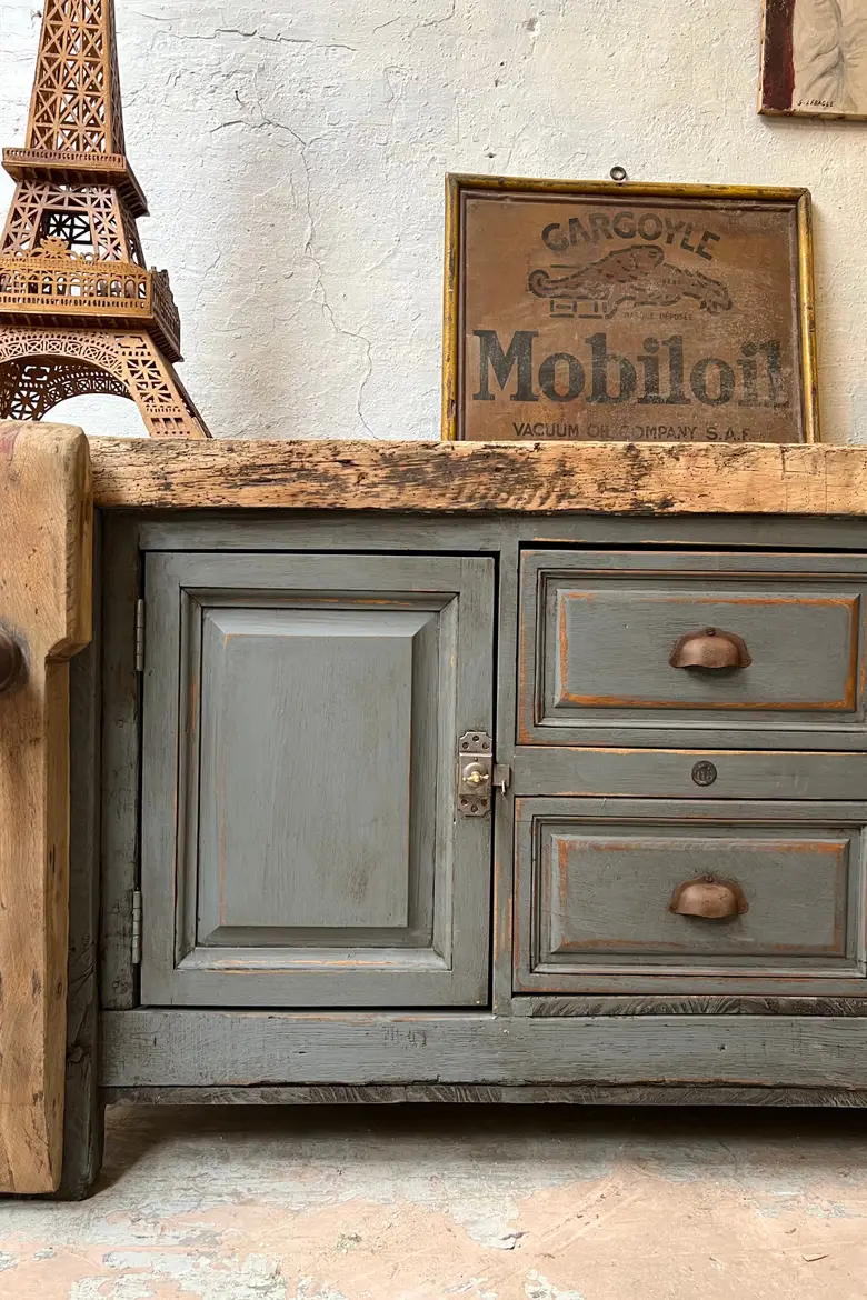 Établi d’atelier patiné Début XXème