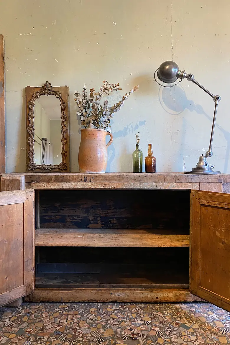 Établi d’atelier patiné Début XXème