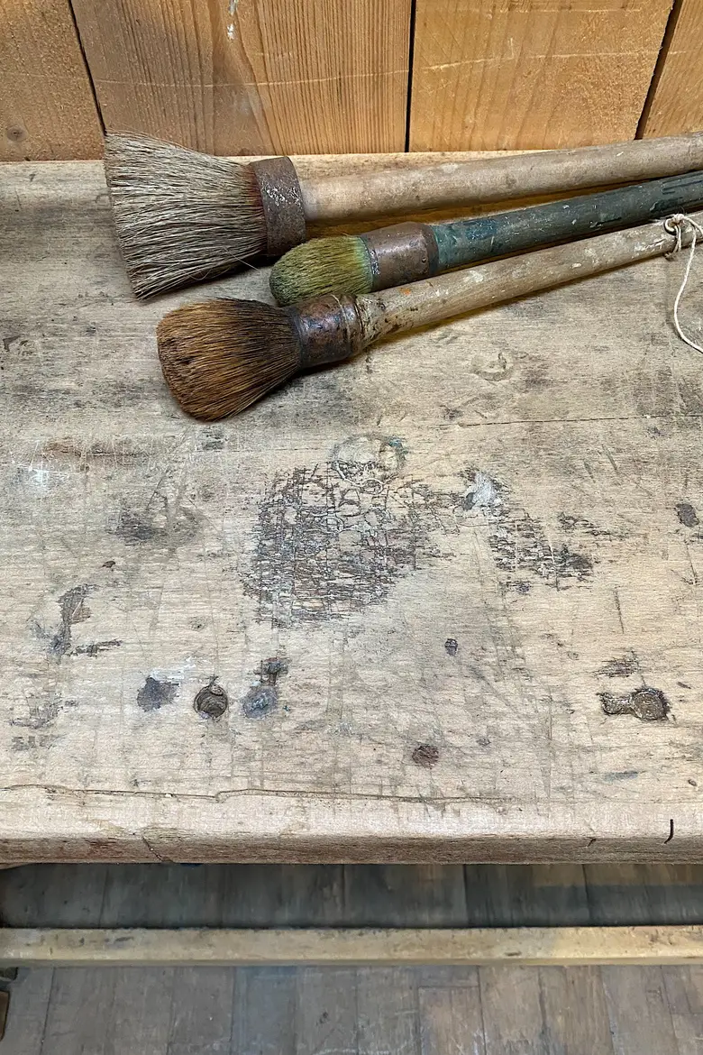 Établi de menuisier en bois brut Début XXème