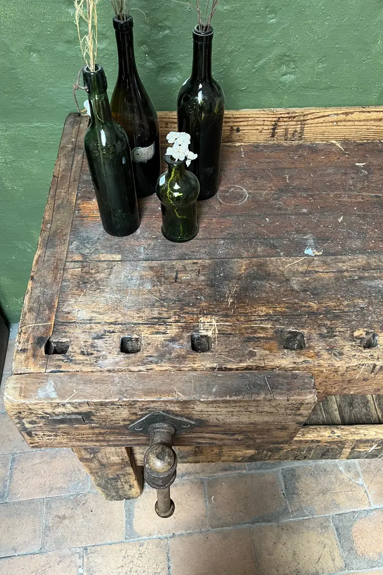 Établi de menuisier en bois brut Début XXème