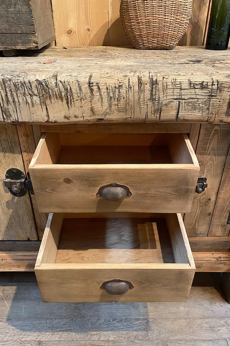 Établi de menuisier en bois brut Début XXème
