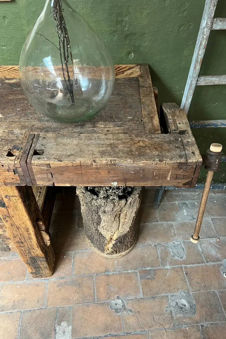 Établi de menuisier en bois brut Début XXème