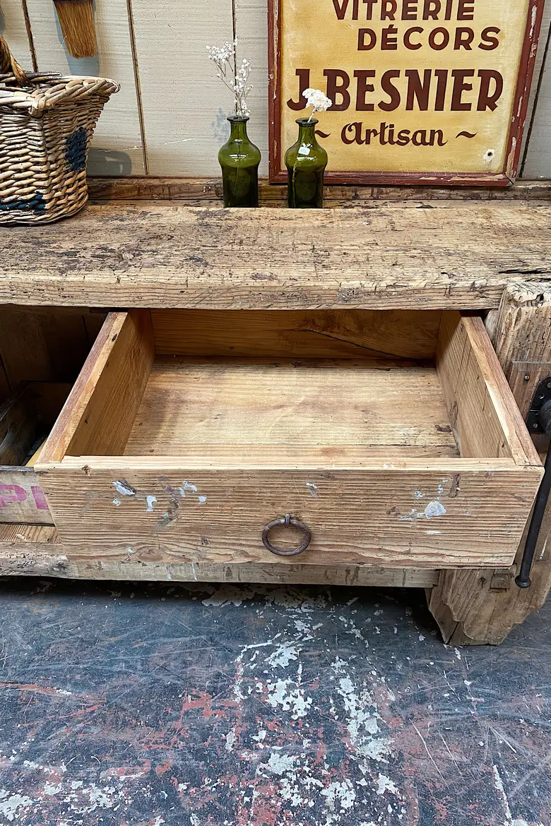 Établi de menuisier en bois Début XXème