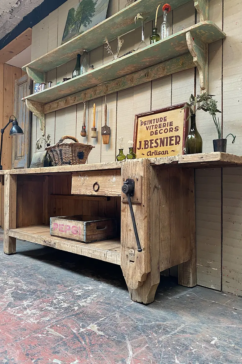 Établi de menuisier en bois Début XXème