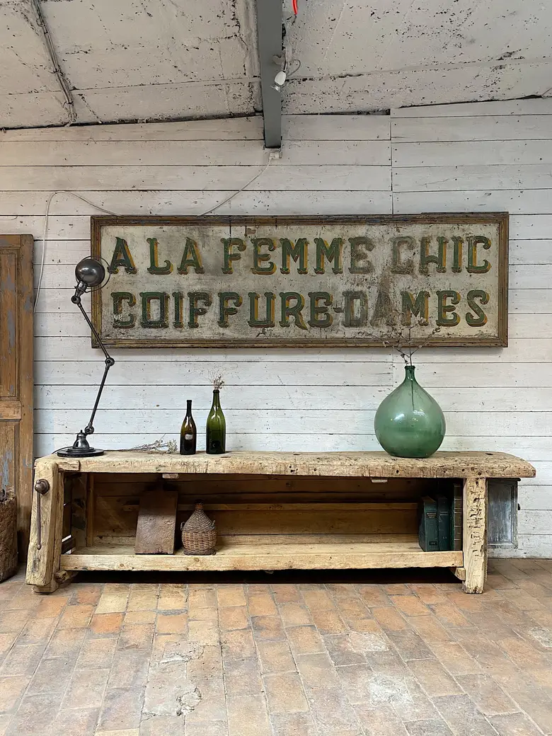 Établi primitif en bois Début XXème