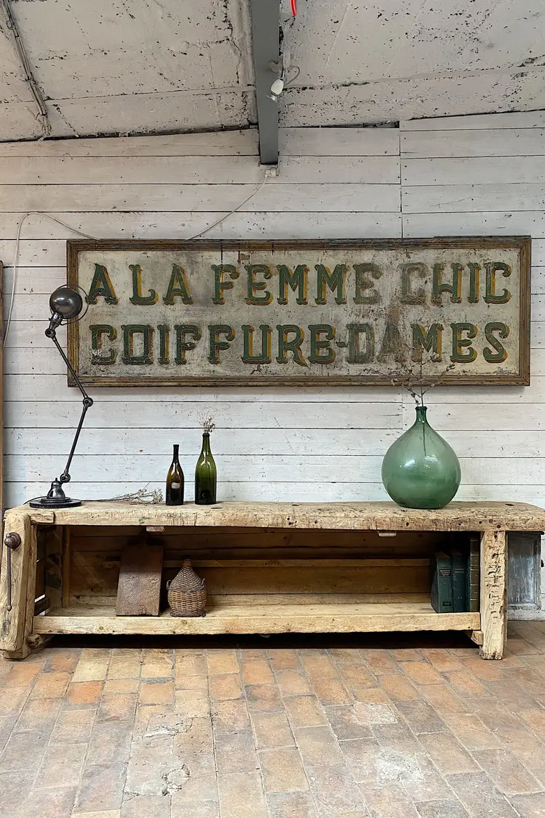 Établi primitif en bois Début XXème