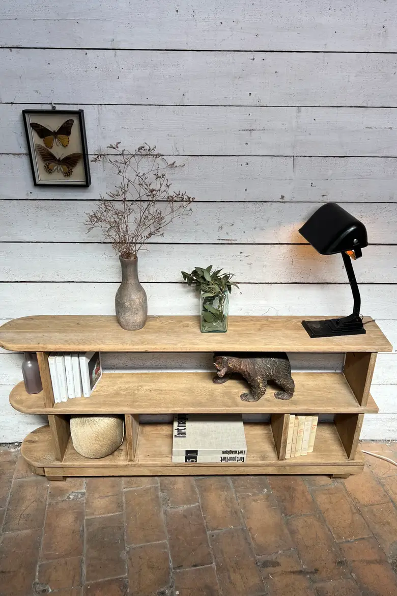 Étagère Art Déco en chêne massif