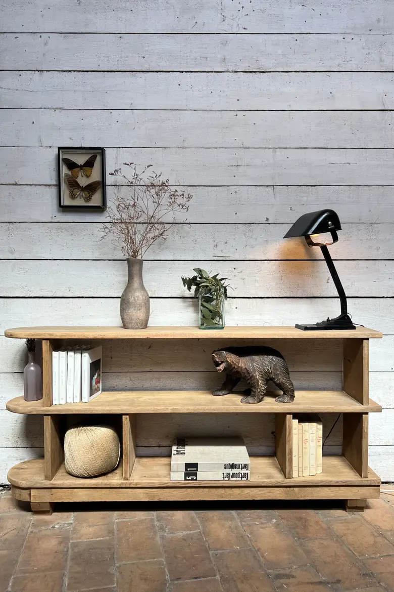 Étagère Art Déco en chêne massif