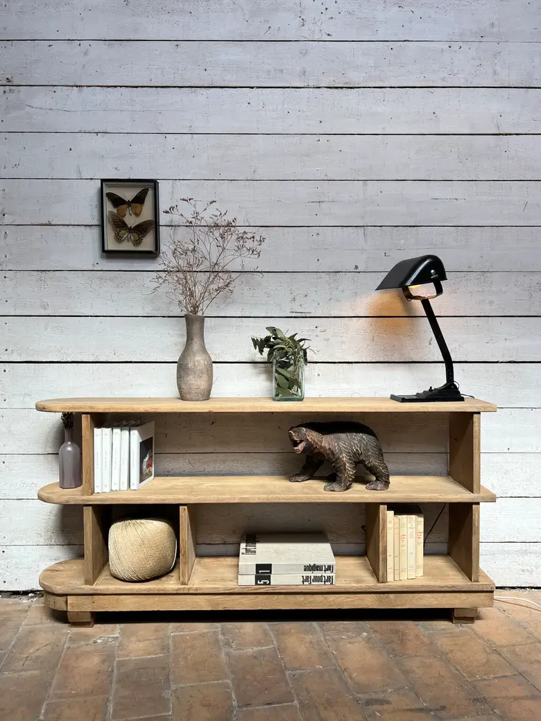 Étagère Art Déco en chêne massif