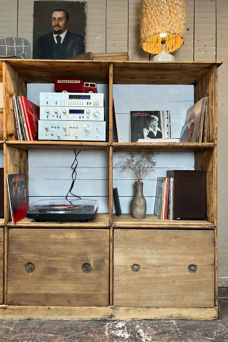 Étagère / bibliothèque en chêne et sapin