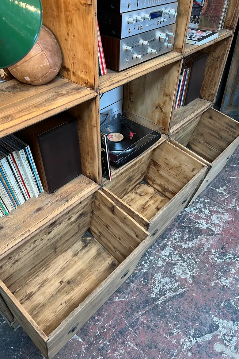 Étagère / bibliothèque en chêne et sapin