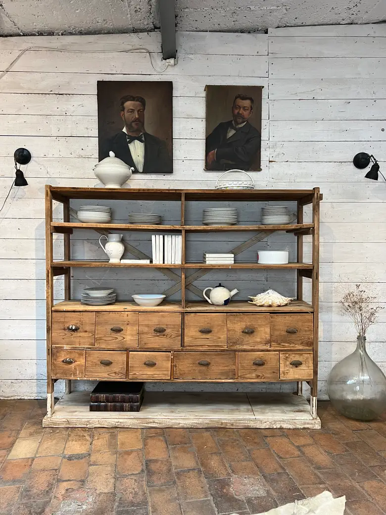 Étagère d’atelier en sapin Début XXème