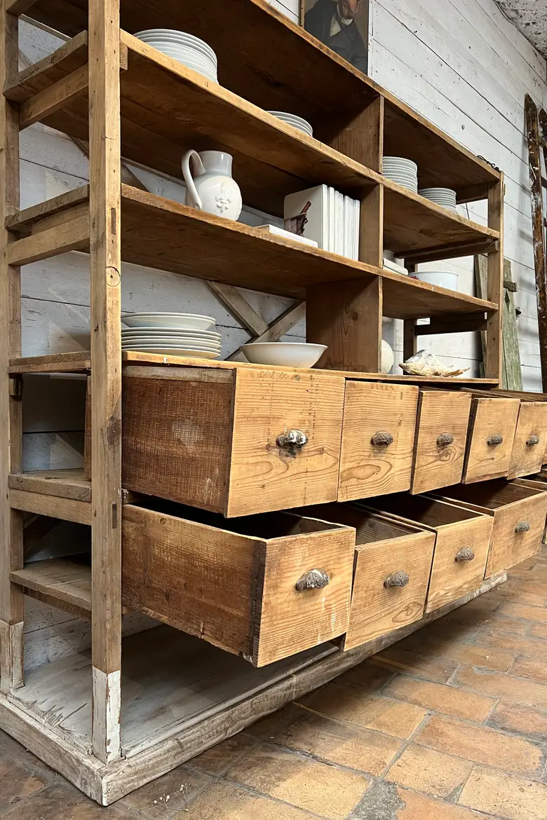 Étagère d’atelier en sapin Début XXème