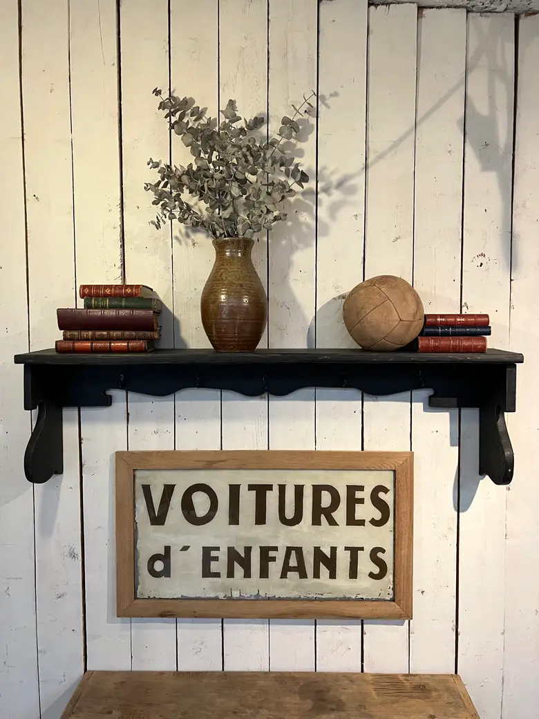Étagère de cuisine Début XXème peinte en noir