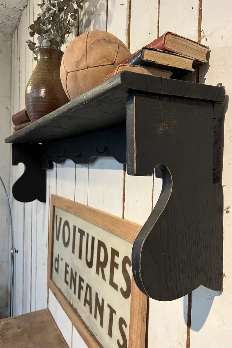 Étagère de cuisine Début XXème peinte en noir