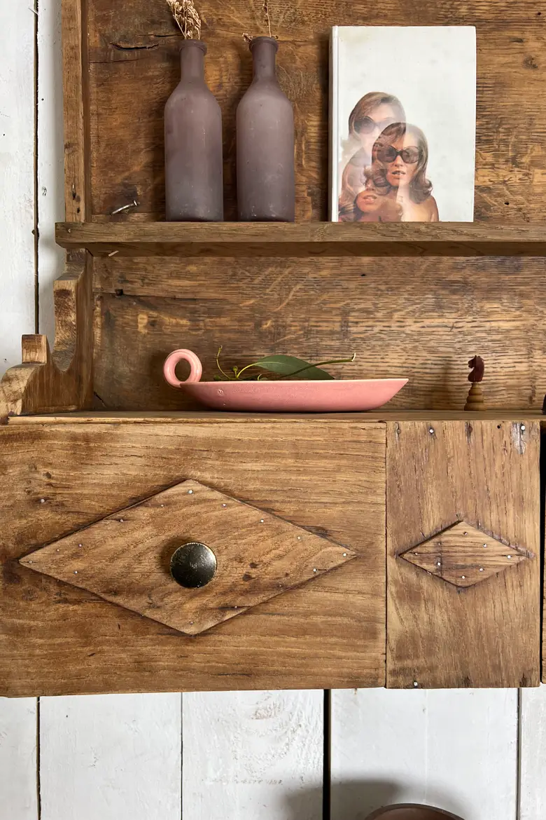 Étagère de cuisine en chêne Début XXème
