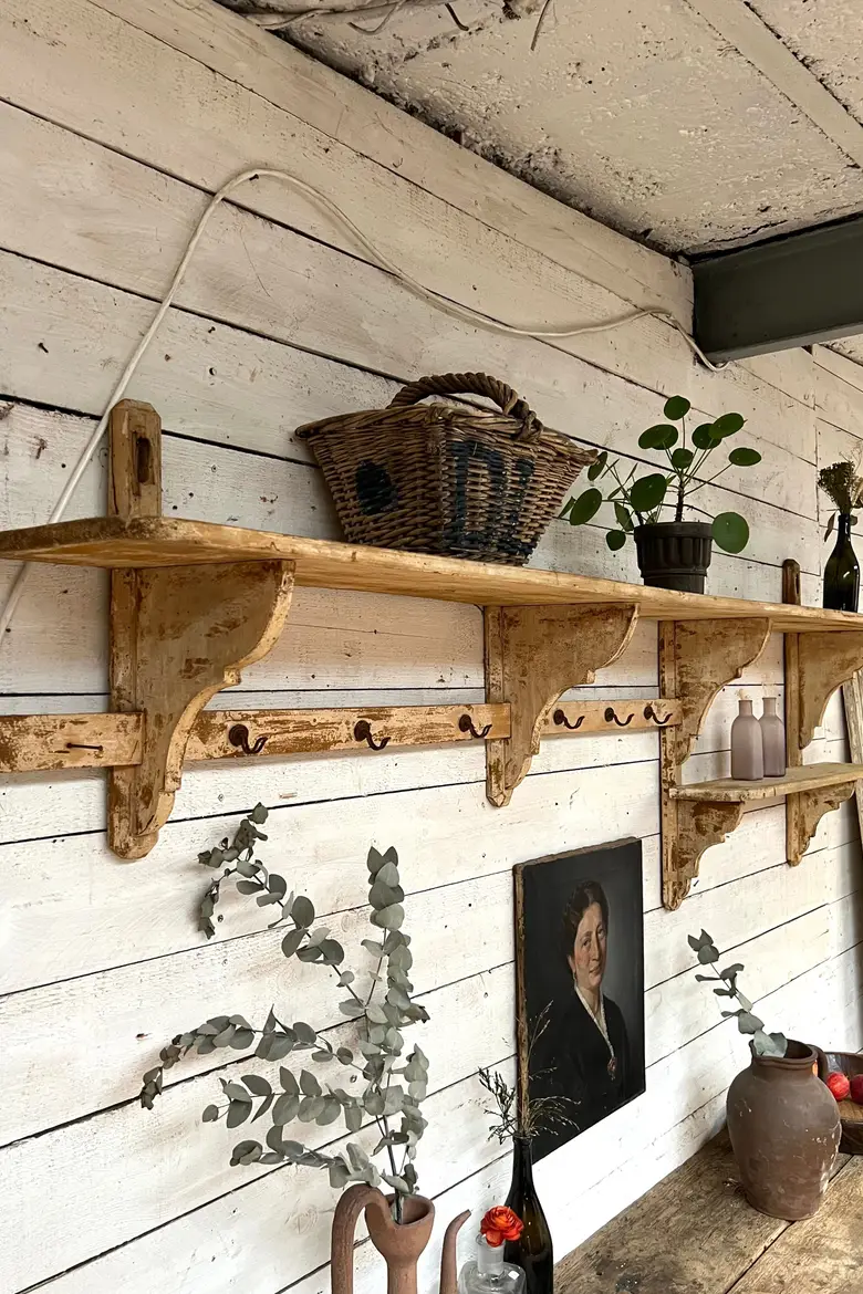 Étagère de cuisine en sapin Début XXème