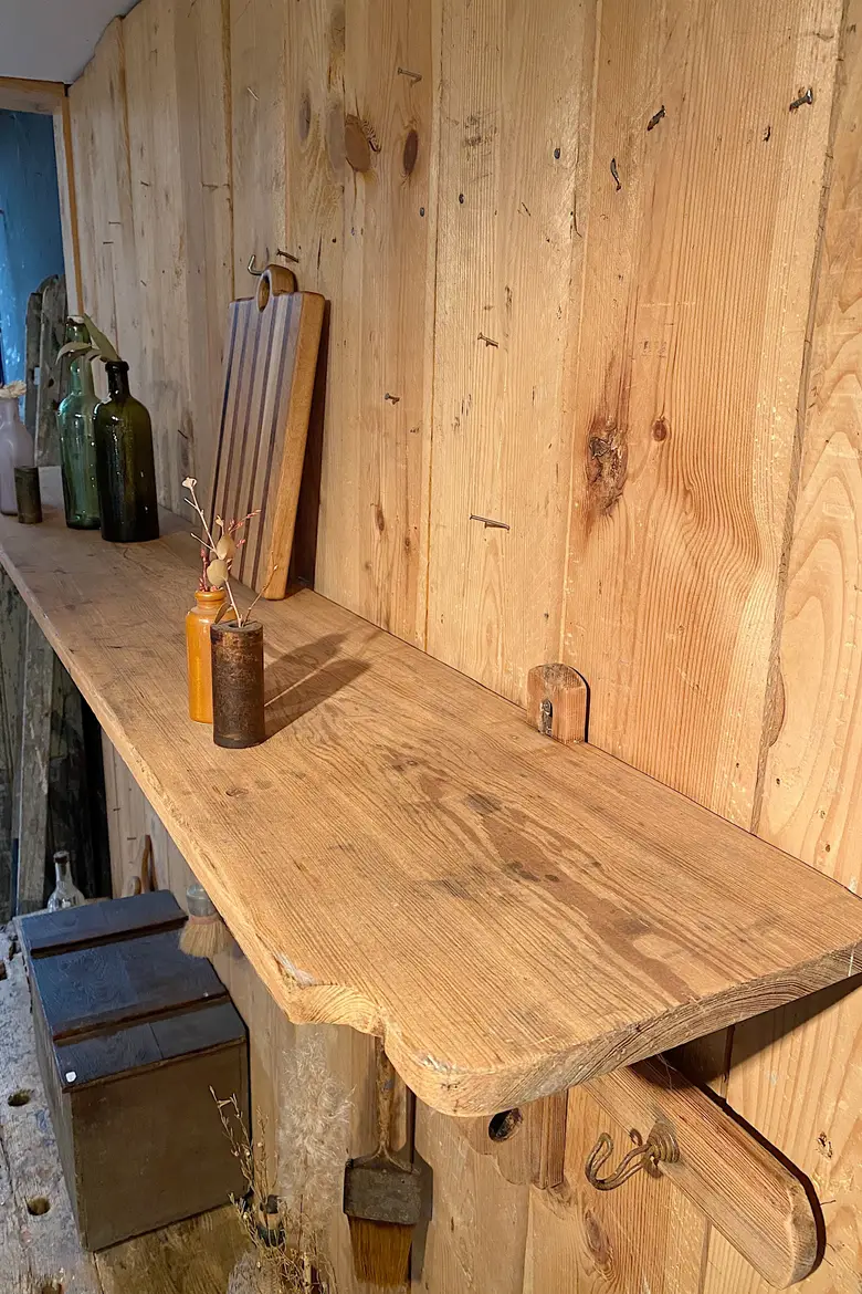 Étagère de cuisine en sapin Début XXème