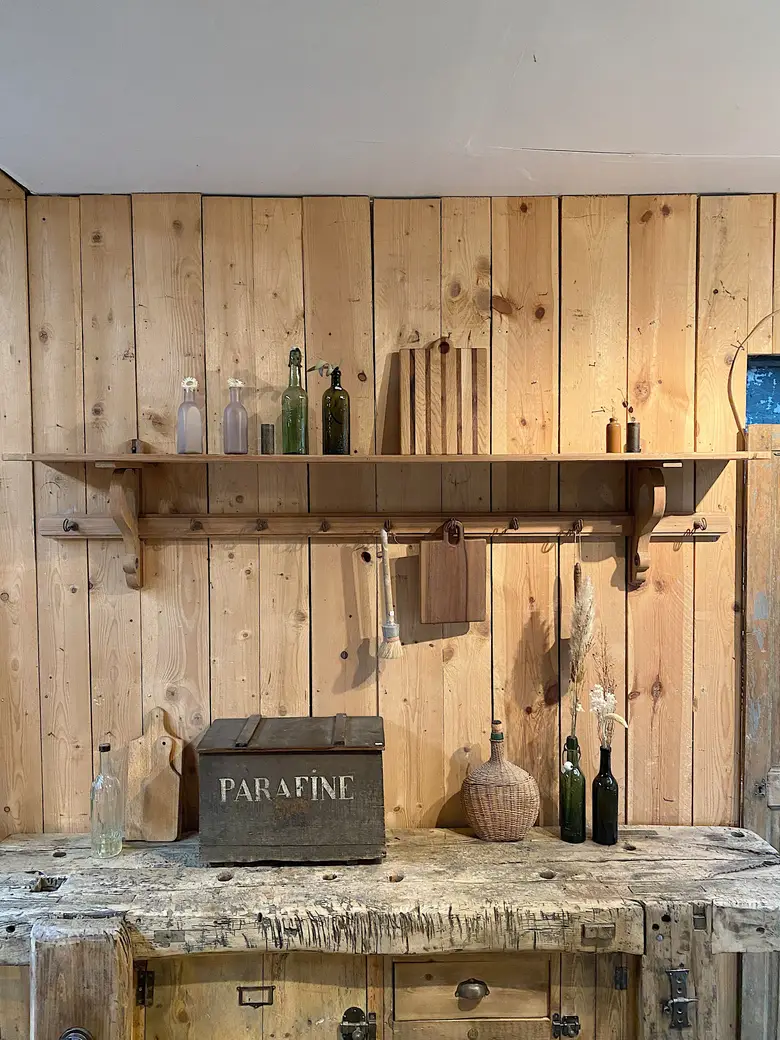 Étagère de cuisine en sapin Début XXème