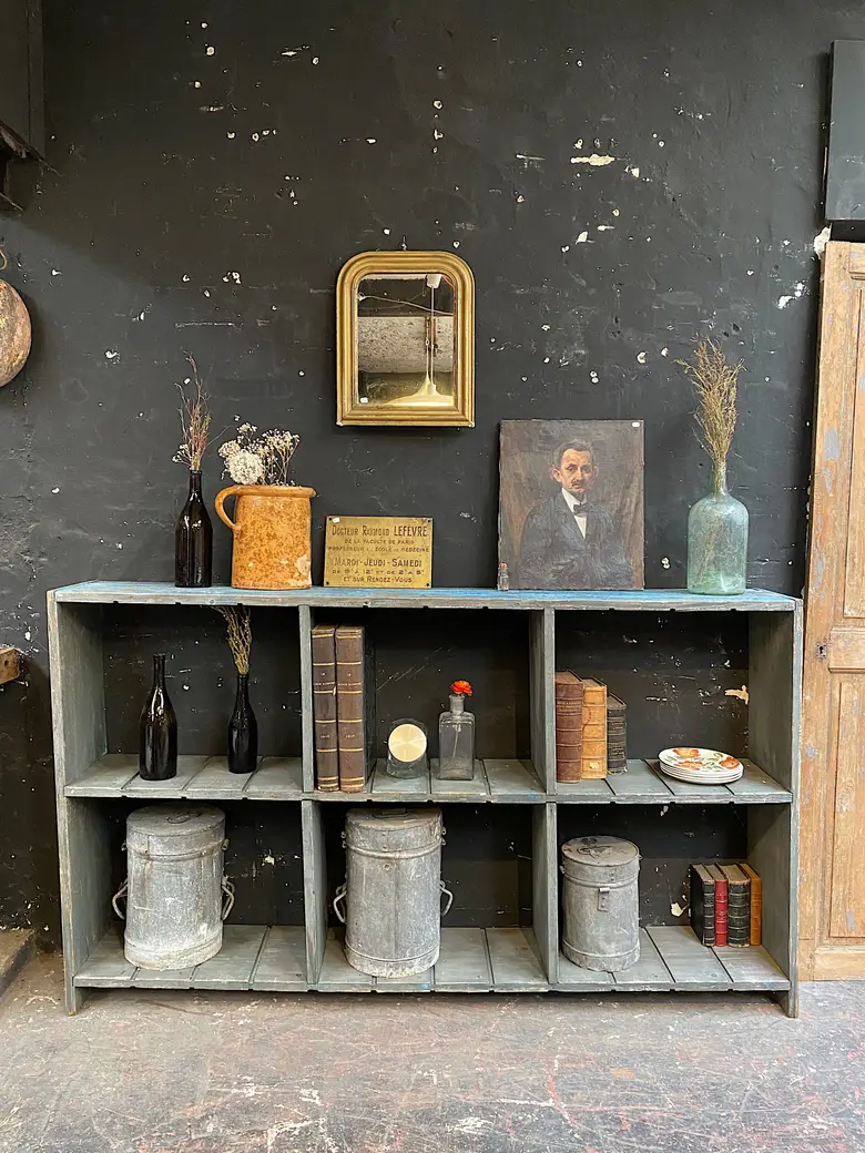 Étagère d’épicerie en bois Années 60