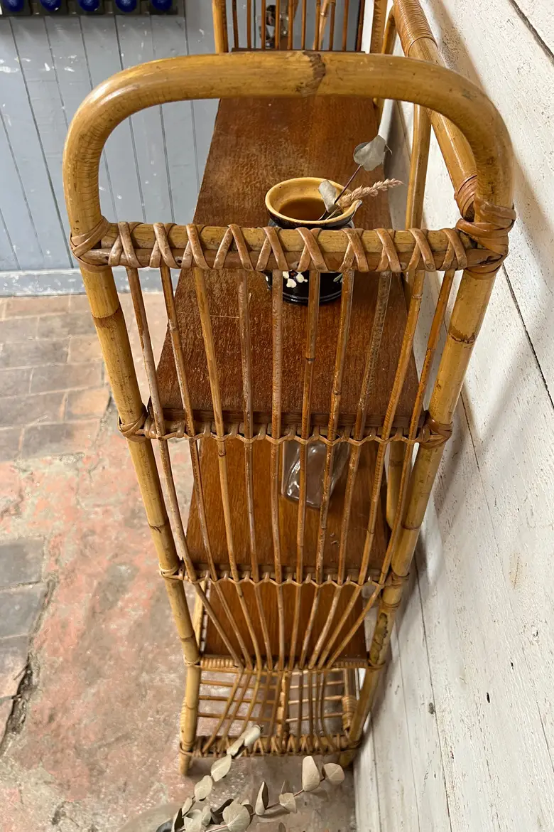 Étagère en rotin Années 60
