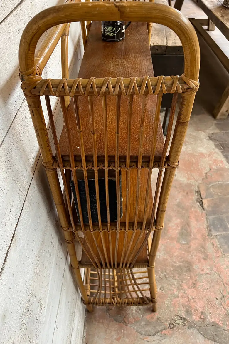 Étagère en rotin Années 60