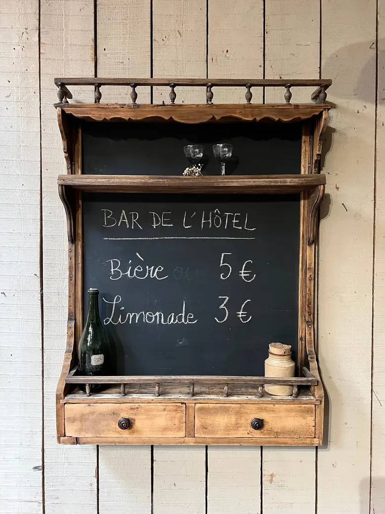 Étagère tableau de cuisine en bois Début XXème