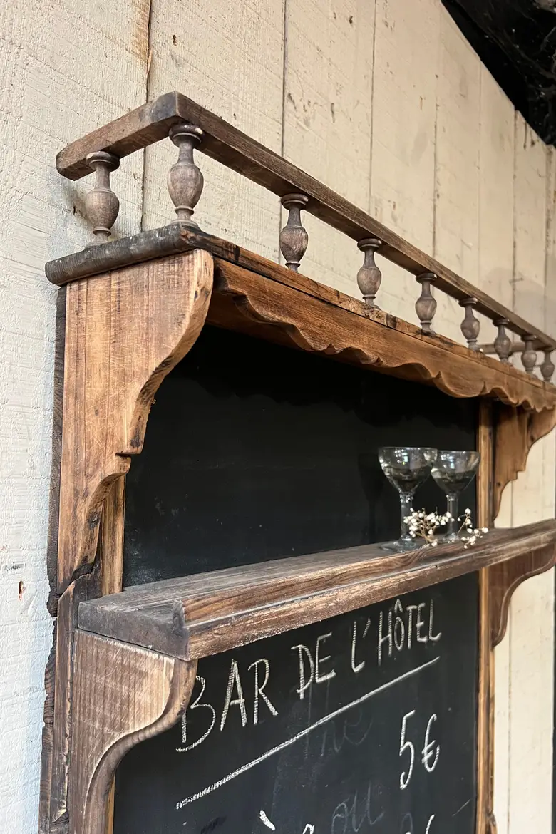 Étagère tableau de cuisine en bois Début XXème