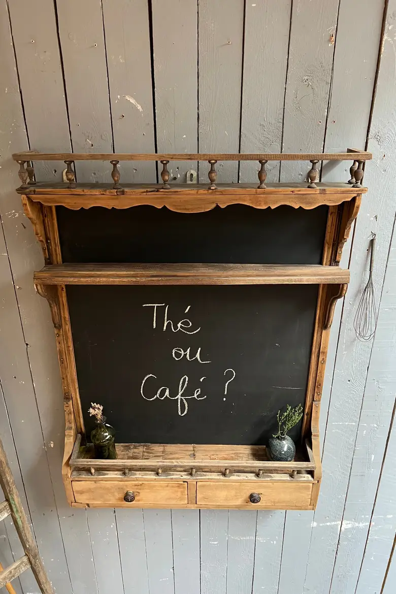 Étagère tableau de cuisine en bois Début XXème