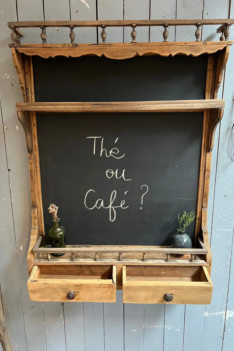 Étagère tableau de cuisine en bois Début XXème