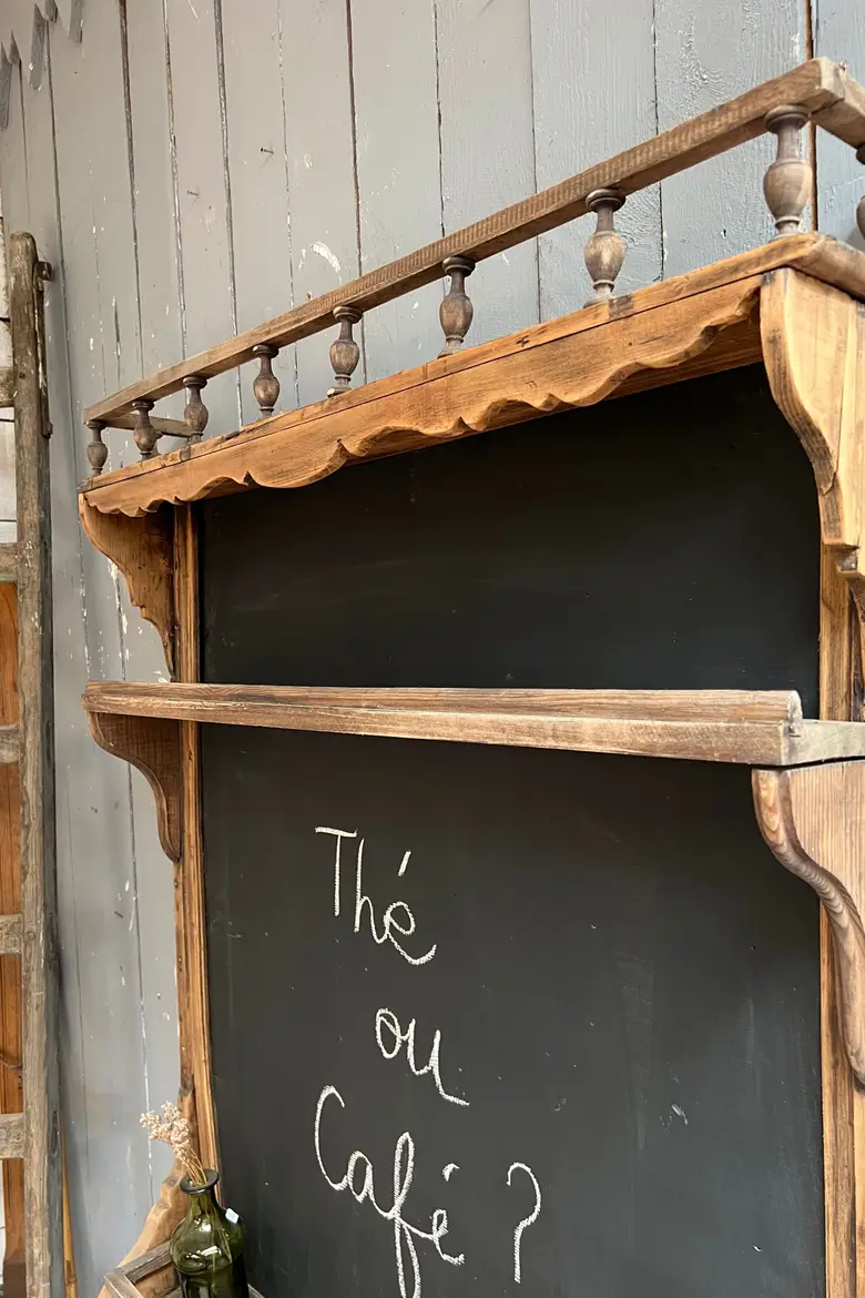 Étagère tableau de cuisine en bois Début XXème