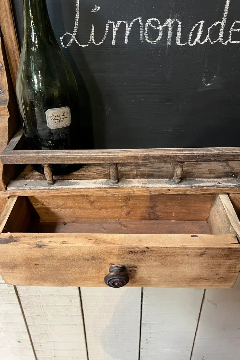 Étagère tableau de cuisine en bois Début XXème