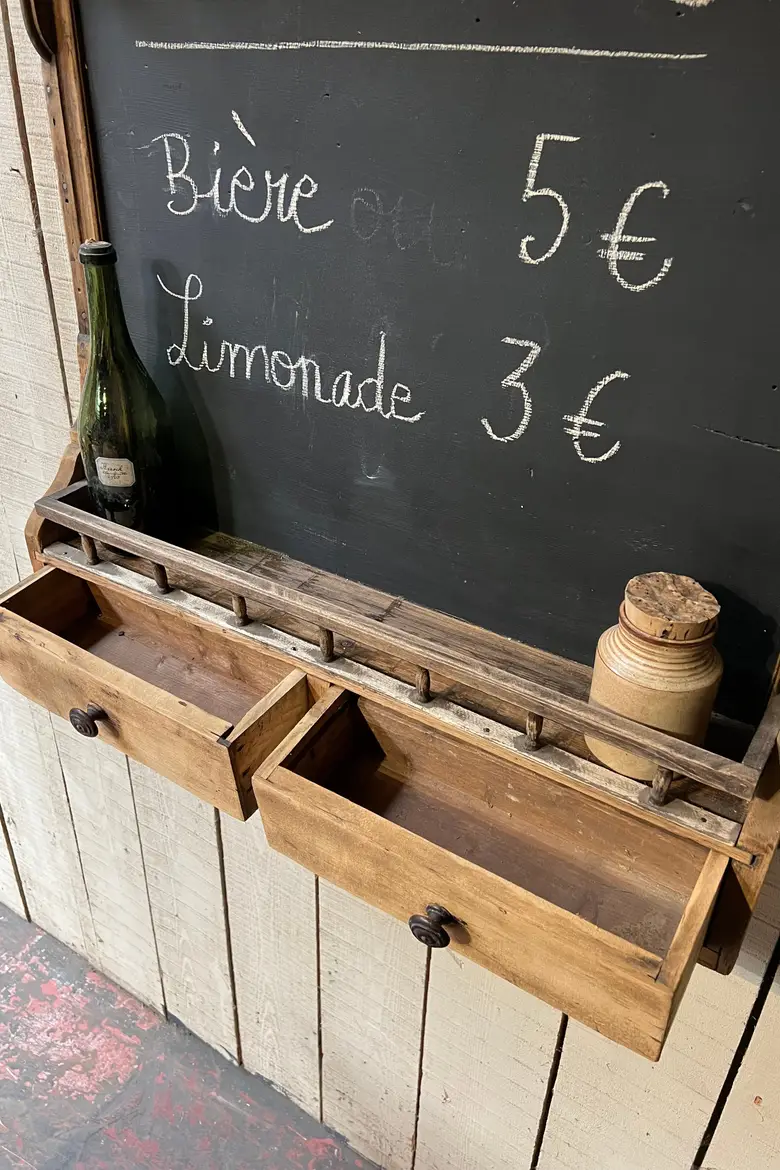 Étagère tableau de cuisine en bois Début XXème