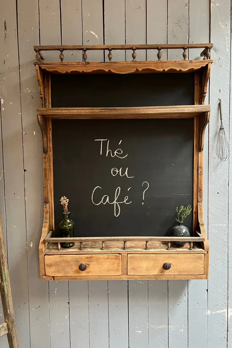 Étagère tableau de cuisine en bois Début XXème
