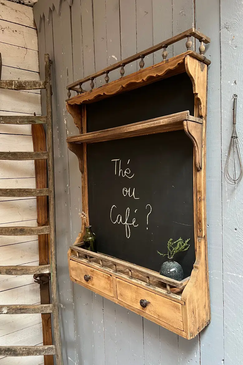 Étagère tableau de cuisine en bois Début XXème