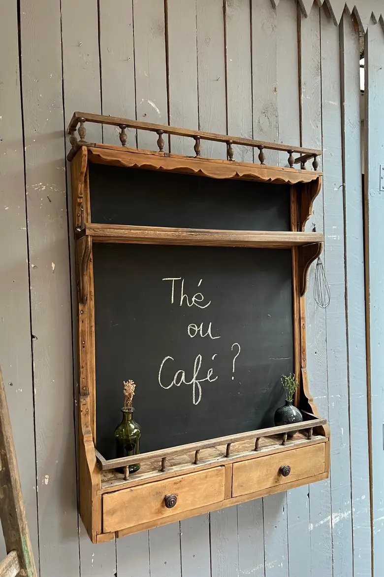 Étagère tableau de cuisine en bois Début XXème