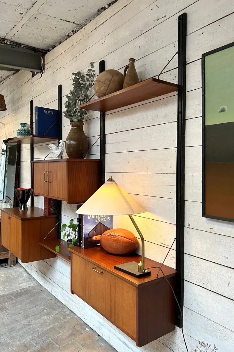 Étagère vintage scandinave  Wall unit de style Poul CADOVIUS 1950