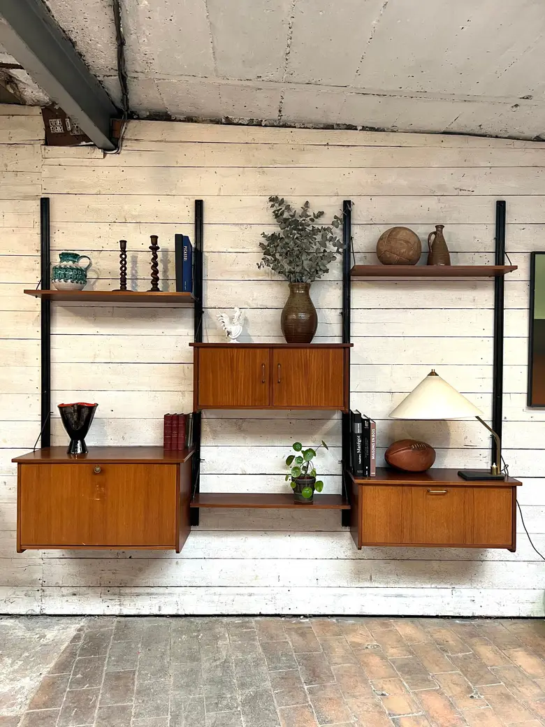 Étagère vintage scandinave  Wall unit de style Poul CADOVIUS 1950
