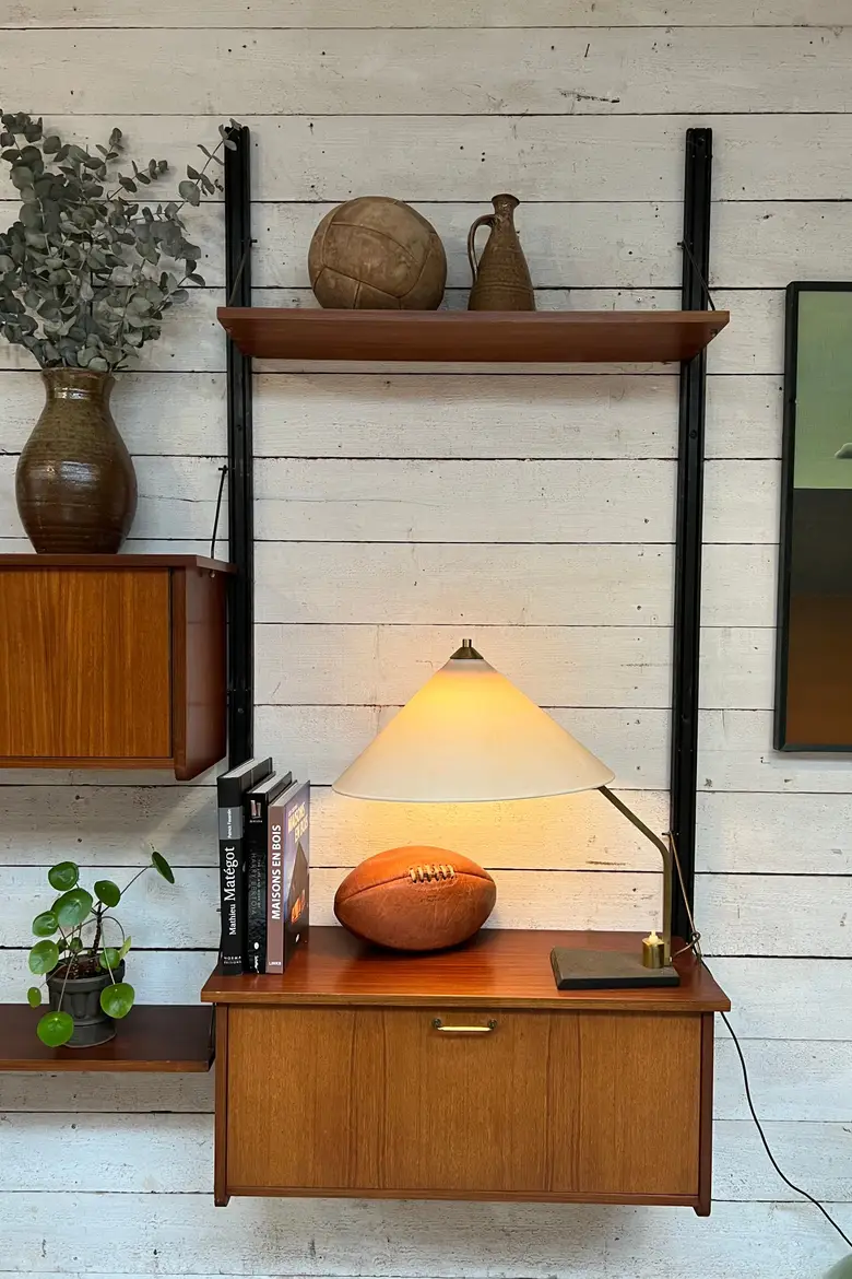Étagère vintage scandinave Wall unit de style Poul CADOVIUS 1950