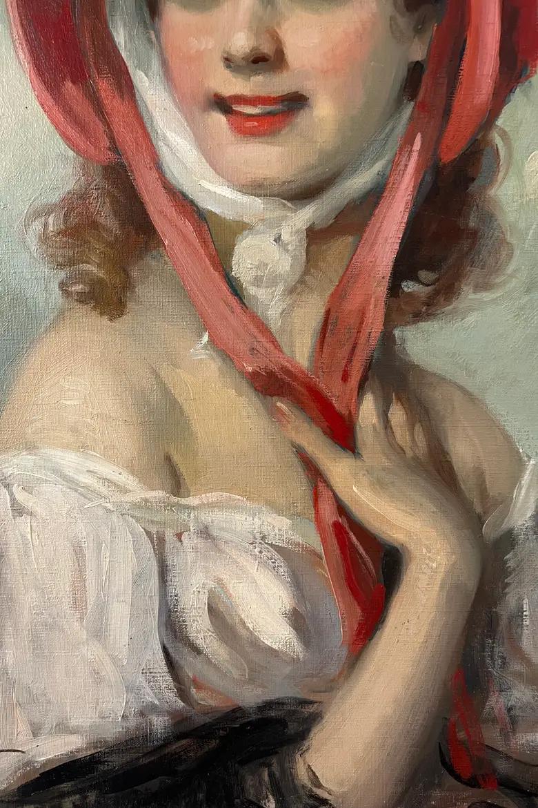 Ancien portrait de femme 1900 de Cyprien Boulet